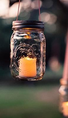 Candle in a mason jar